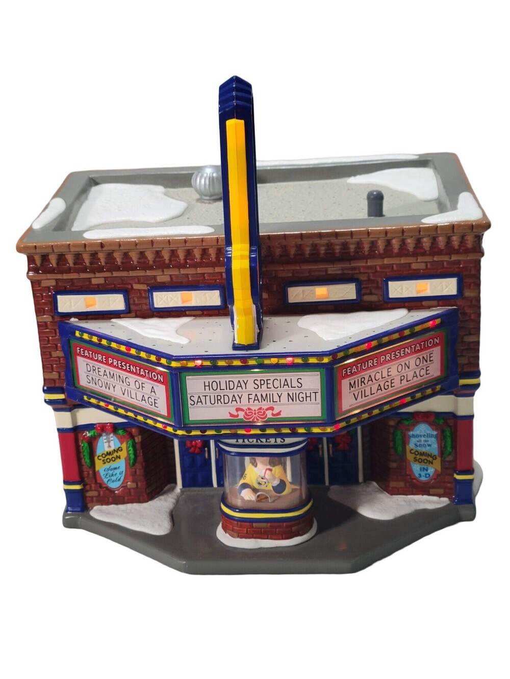 Department 56 Cinema 56 Snow Village Movie Theatre 1999 Cord Included Boxed